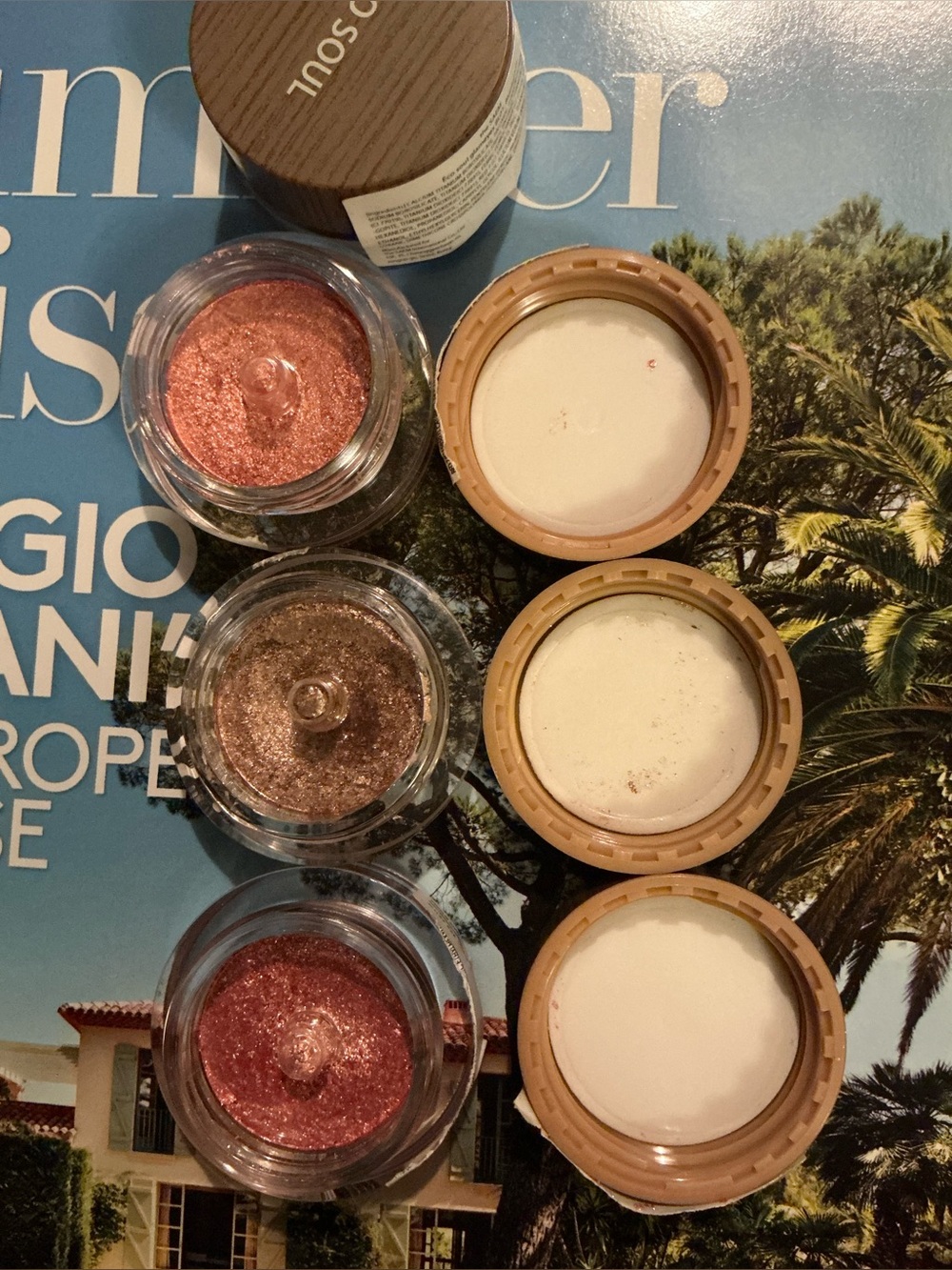 4 ECOSOUL ECO SOUL EYESHADOWS Glameyes DISCONTINUED Makeup blue lagoon peach rum